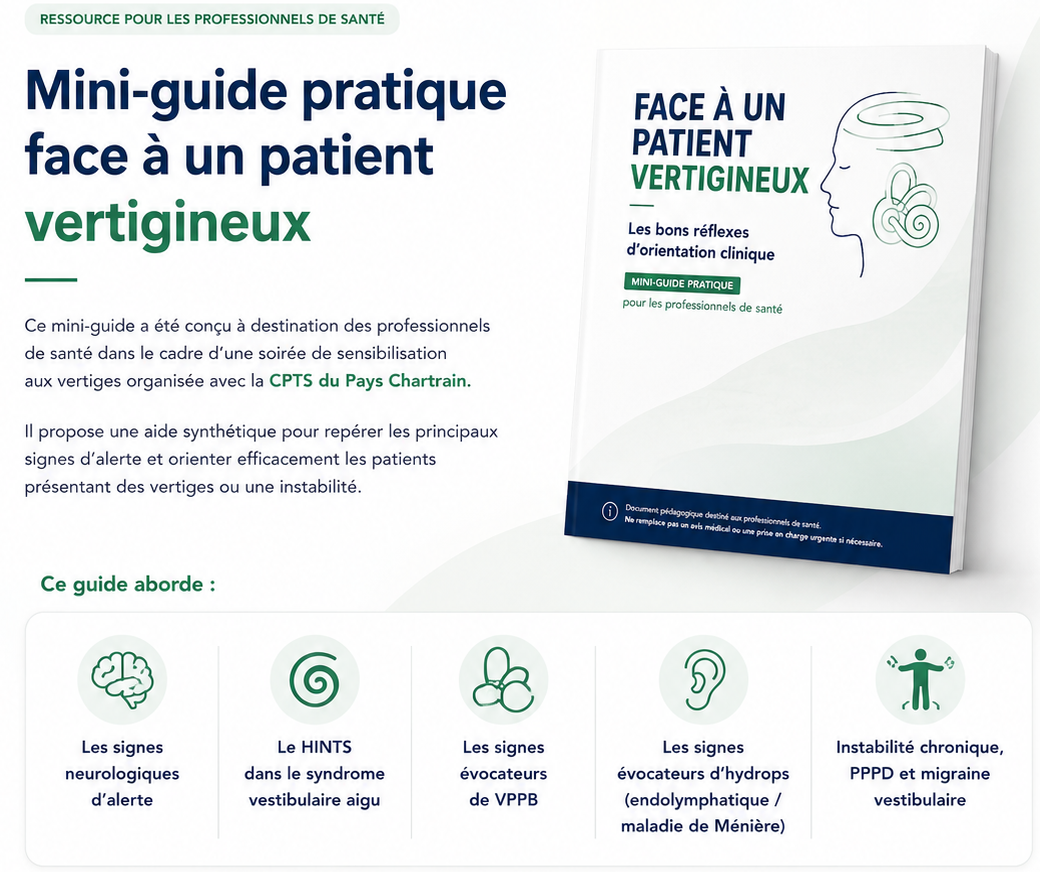 mini guide vertiges kinésithérapie vestibulaire Chartres CPTS